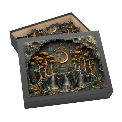 Moon Hill - Premium Jigsaw Puzzle - Ornate, Fantasy, Lunar, Mossy - Multiple Sizes Available
