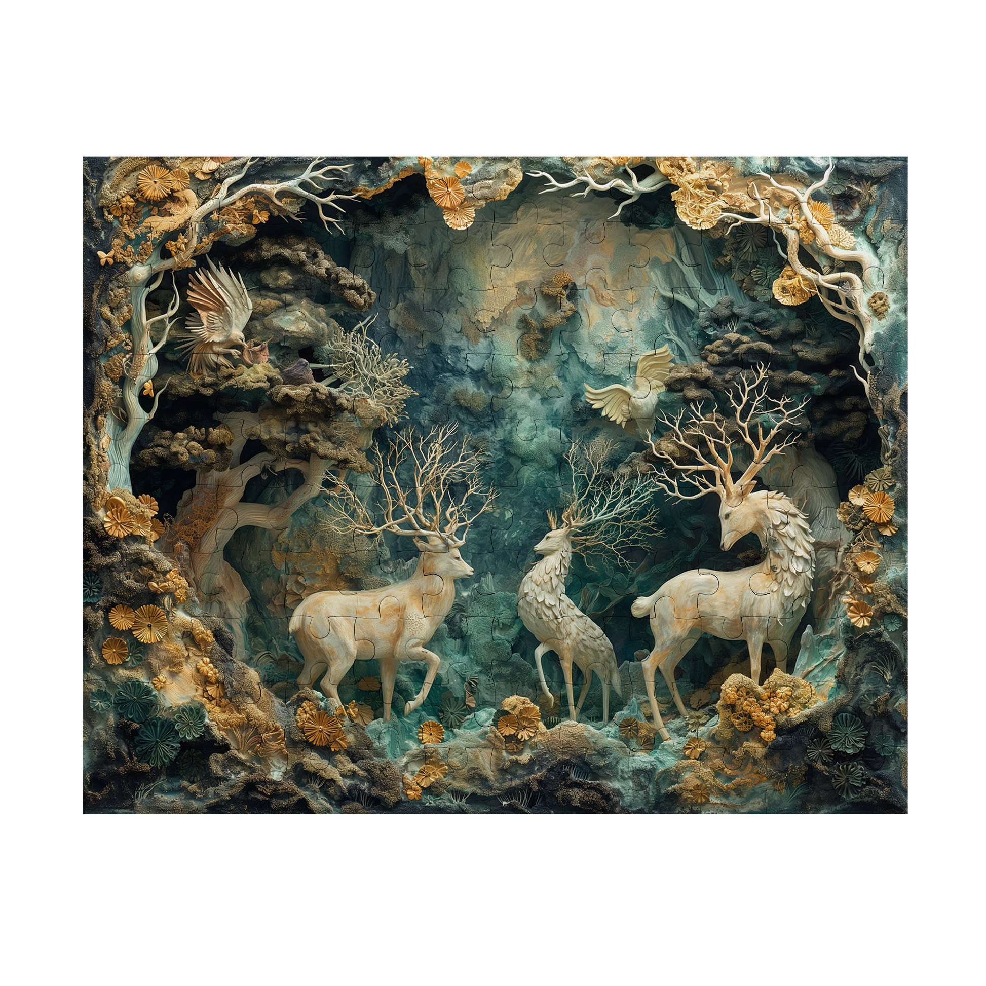 Hart of the Forest - Premium Jigsaw Puzzle - Veradnt, Majestic, Family - Multiple Sizes Available