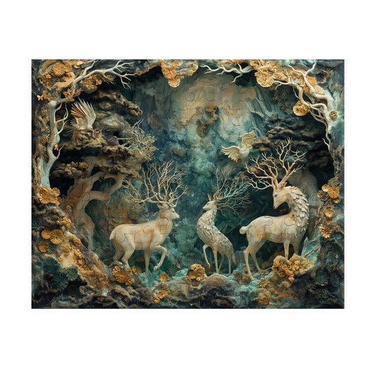 Hart of the Forest - Premium Jigsaw Puzzle - Veradnt, Majestic, Family - Multiple Sizes Available