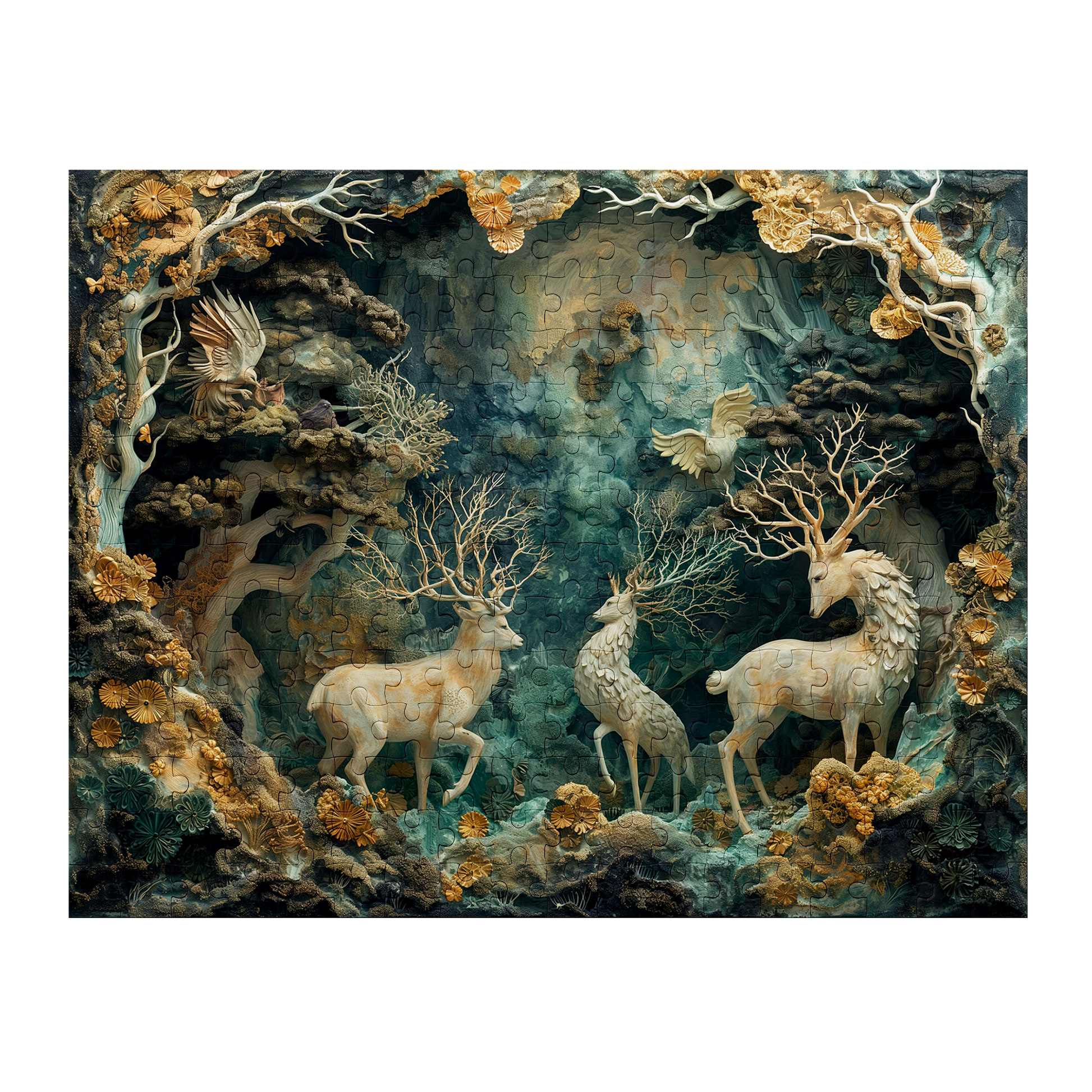 Hart of the Forest - Premium Jigsaw Puzzle - Veradnt, Majestic, Family - Multiple Sizes Available