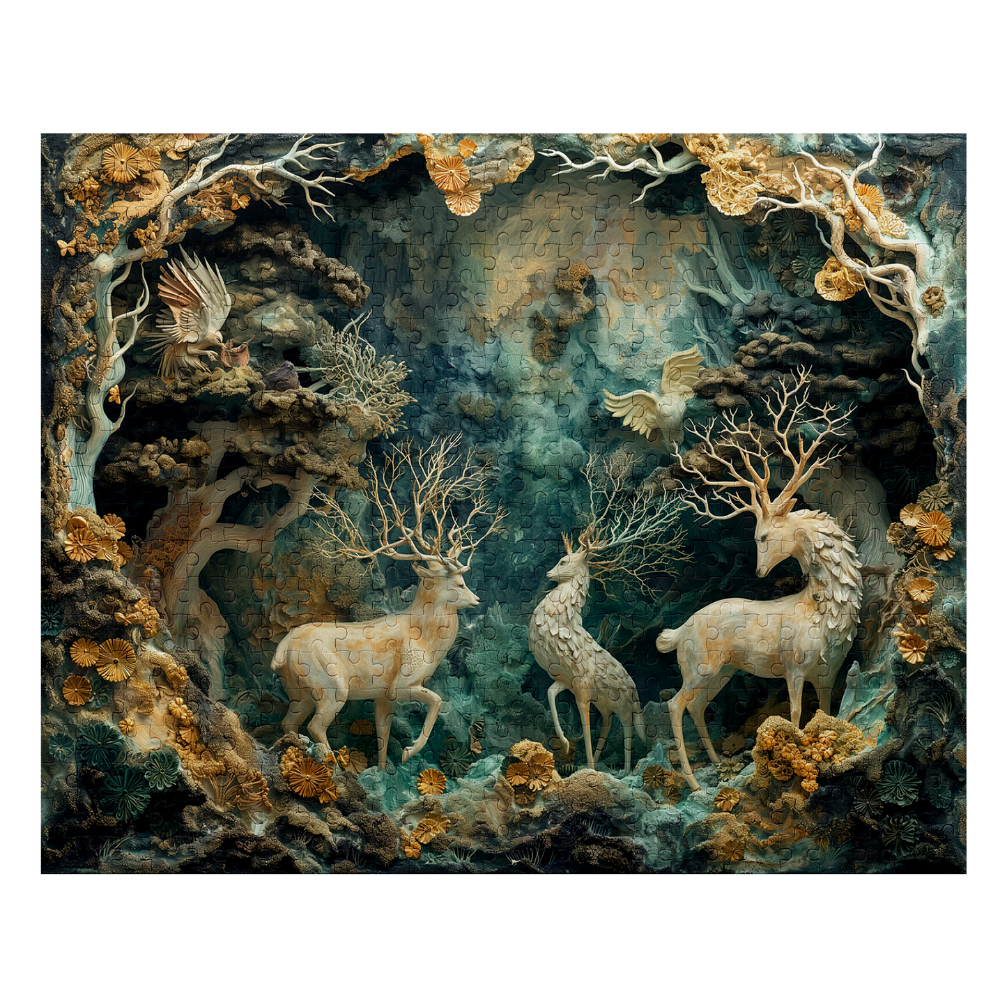 Hart of the Forest - Premium Jigsaw Puzzle - Veradnt, Majestic, Family - Multiple Sizes Available