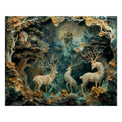 Hart of the Forest - Premium Jigsaw Puzzle - Veradnt, Majestic, Family - Multiple Sizes Available