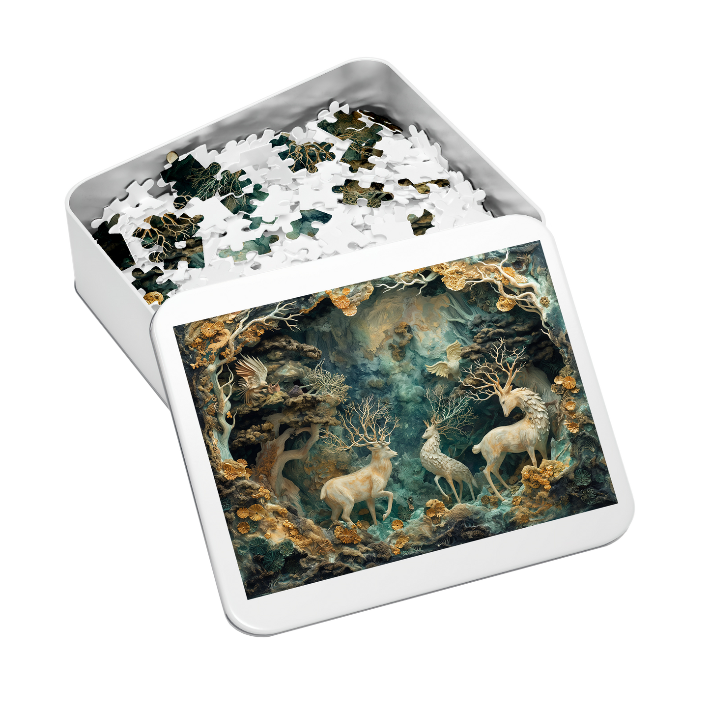 Hart of the Forest - Premium Jigsaw Puzzle - Veradnt, Majestic, Family - Multiple Sizes Available