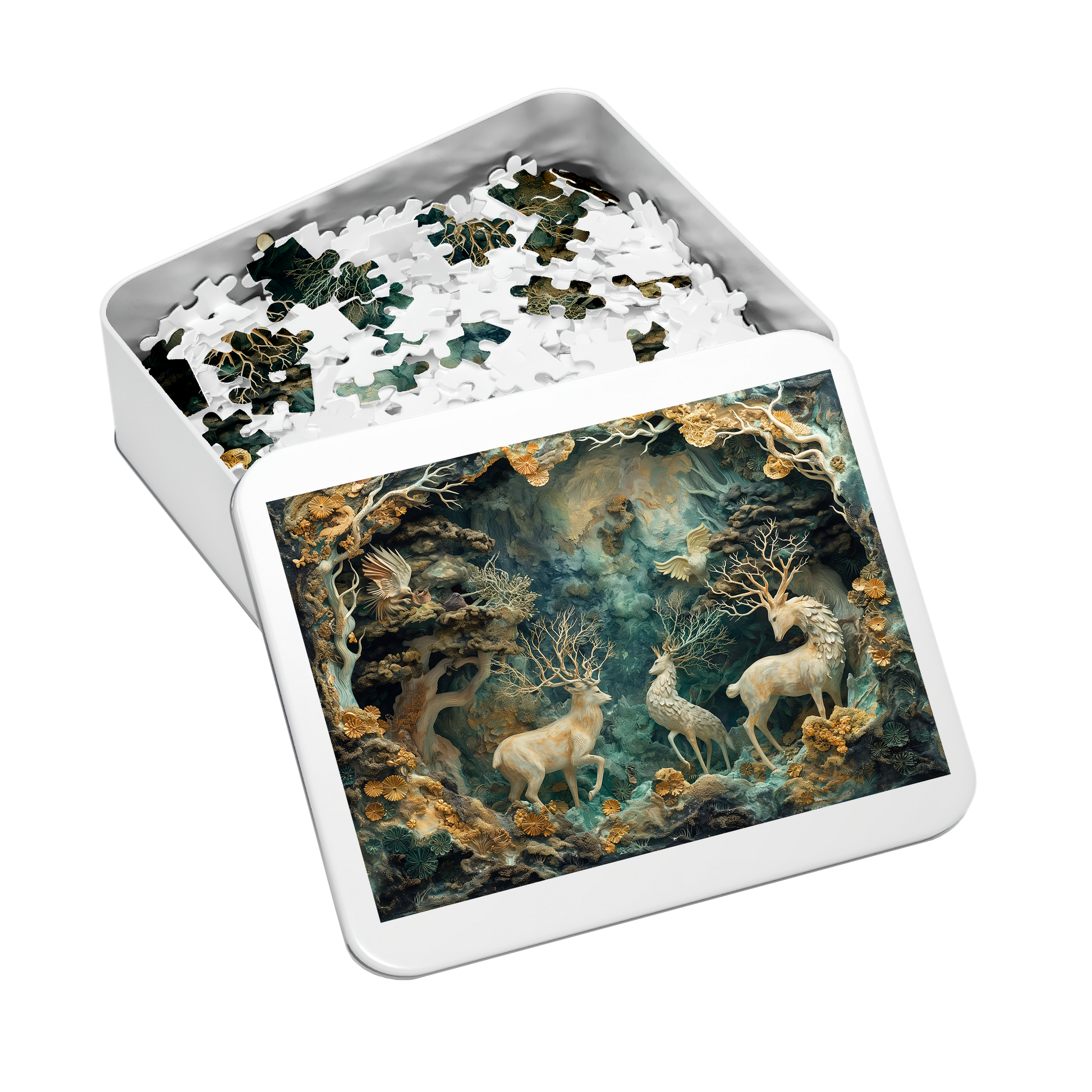 Hart of the Forest - Premium Jigsaw Puzzle - Veradnt, Majestic, Family - Multiple Sizes Available