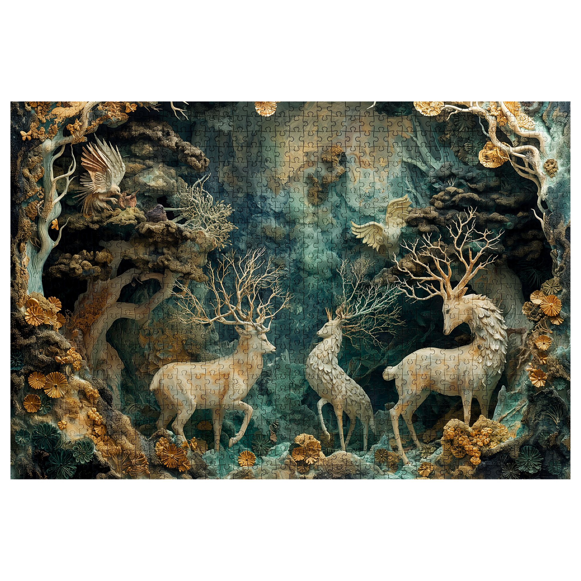 Hart of the Forest - Premium Jigsaw Puzzle - Veradnt, Majestic, Family - Multiple Sizes Available