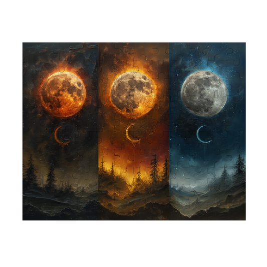 Moon Phase 01 - Premium Jigsaw Puzzle, Lunar, Celestial - Multiple Sizes Available