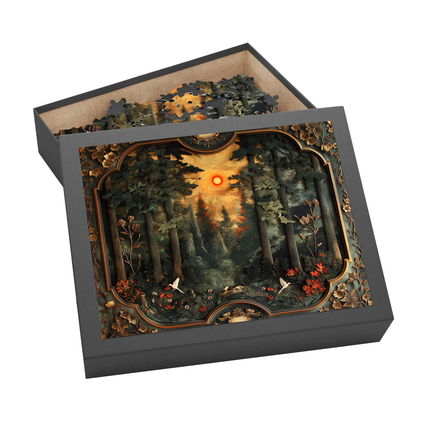 Natures Frame 04 - Premium Jigsaw Puzzle, Antique, Carving - Multiple Sizes Available