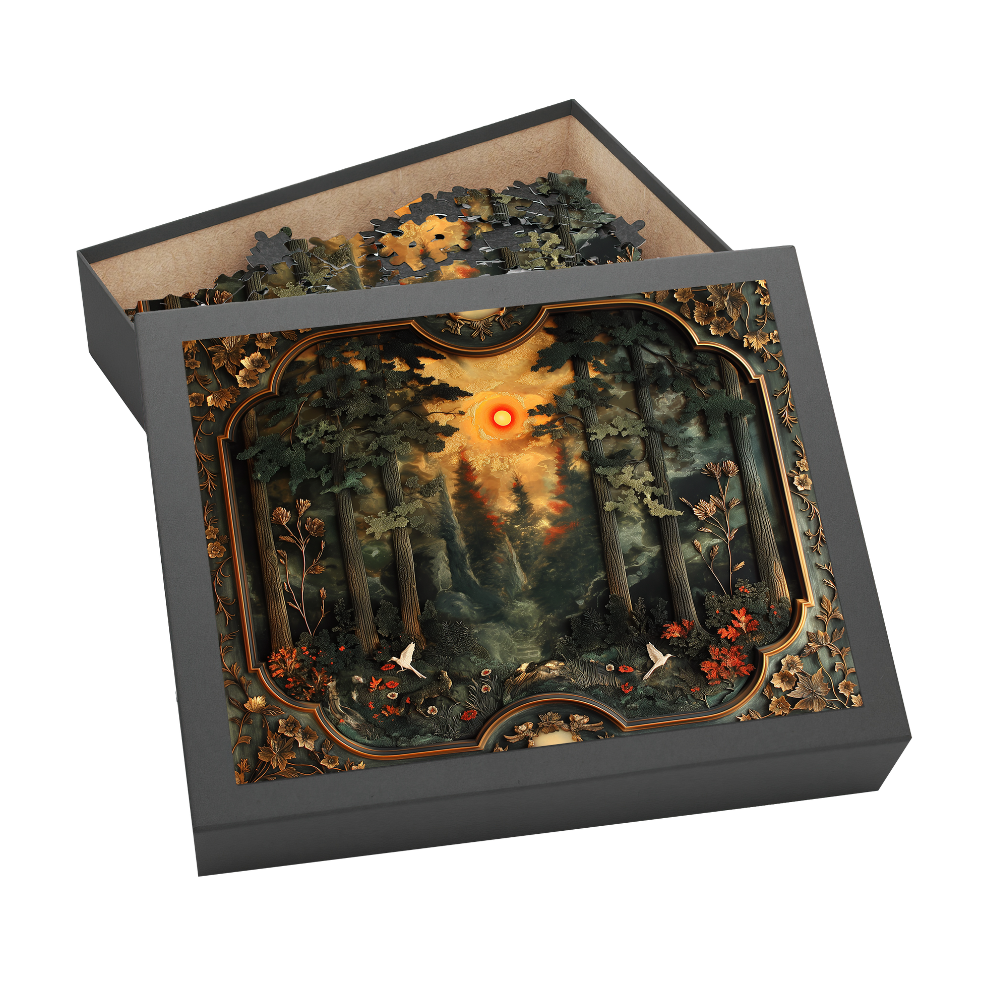 Natures Frame 04 - Premium Jigsaw Puzzle, Antique, Carving - Multiple Sizes Available