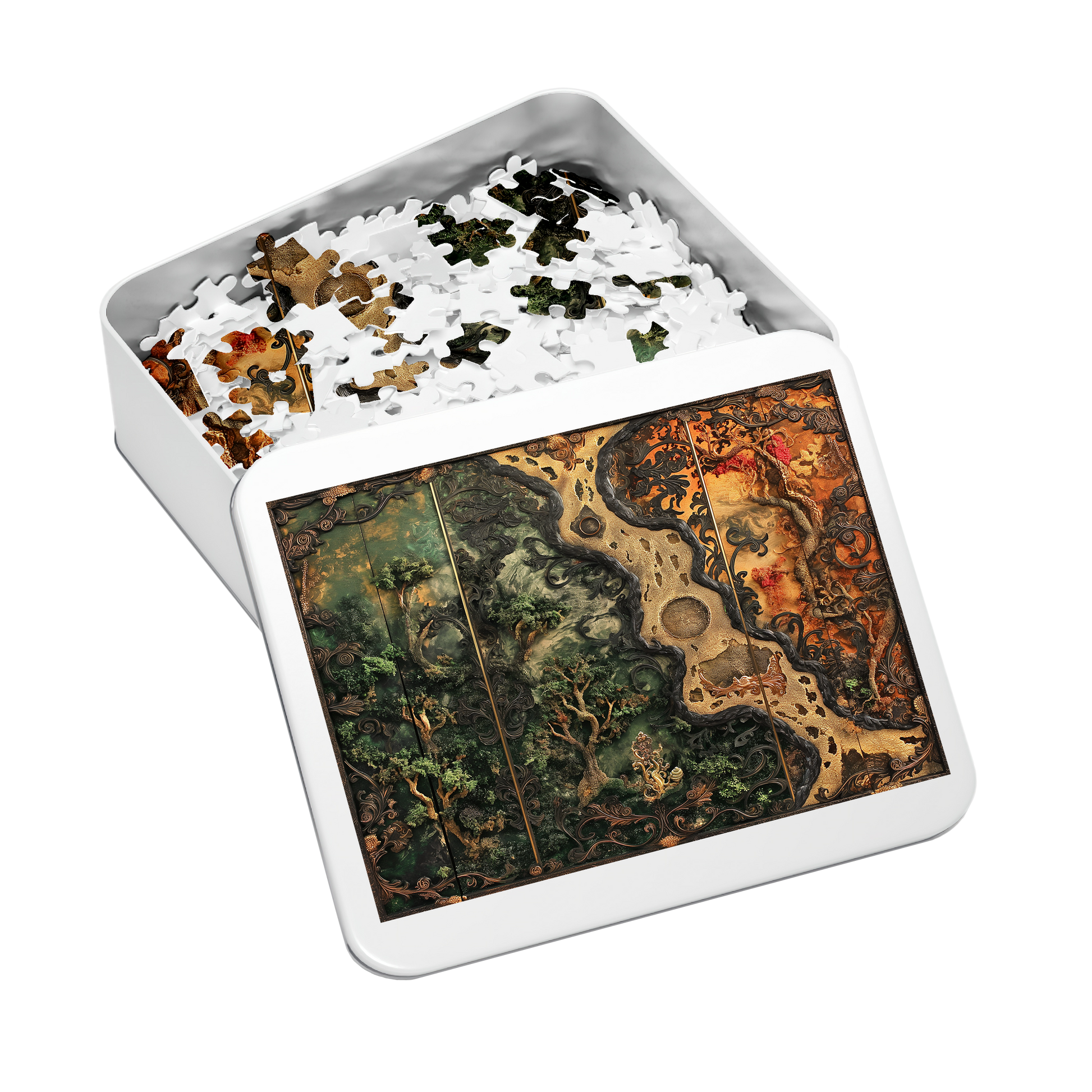 Natures Frame 08 - Premium Jigsaw Puzzle, Antique, Carving - Multiple Sizes Available