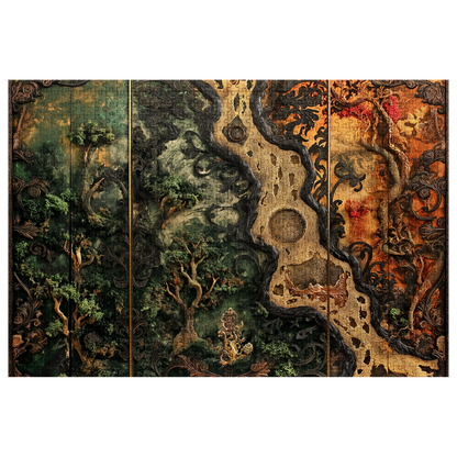 Natures Frame 08 - Premium Jigsaw Puzzle, Antique, Carving - Multiple Sizes Available