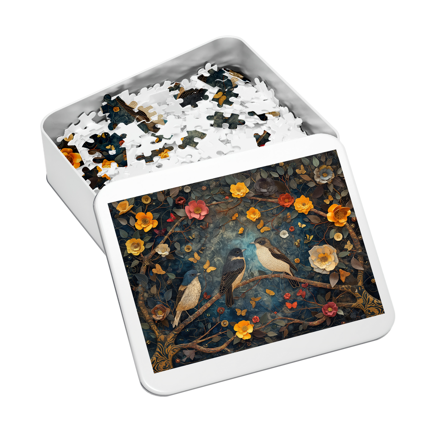 Petals and Plumage 02 - Premium Jigsaw Puzzle, Ornate, Fantasy - Multiple Sizes Available