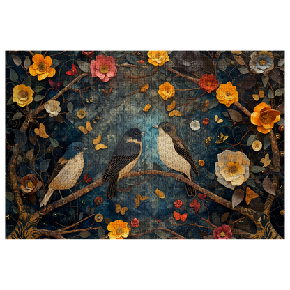 Petals and Plumage 02 - Premium Jigsaw Puzzle, Ornate, Fantasy - Multiple Sizes Available