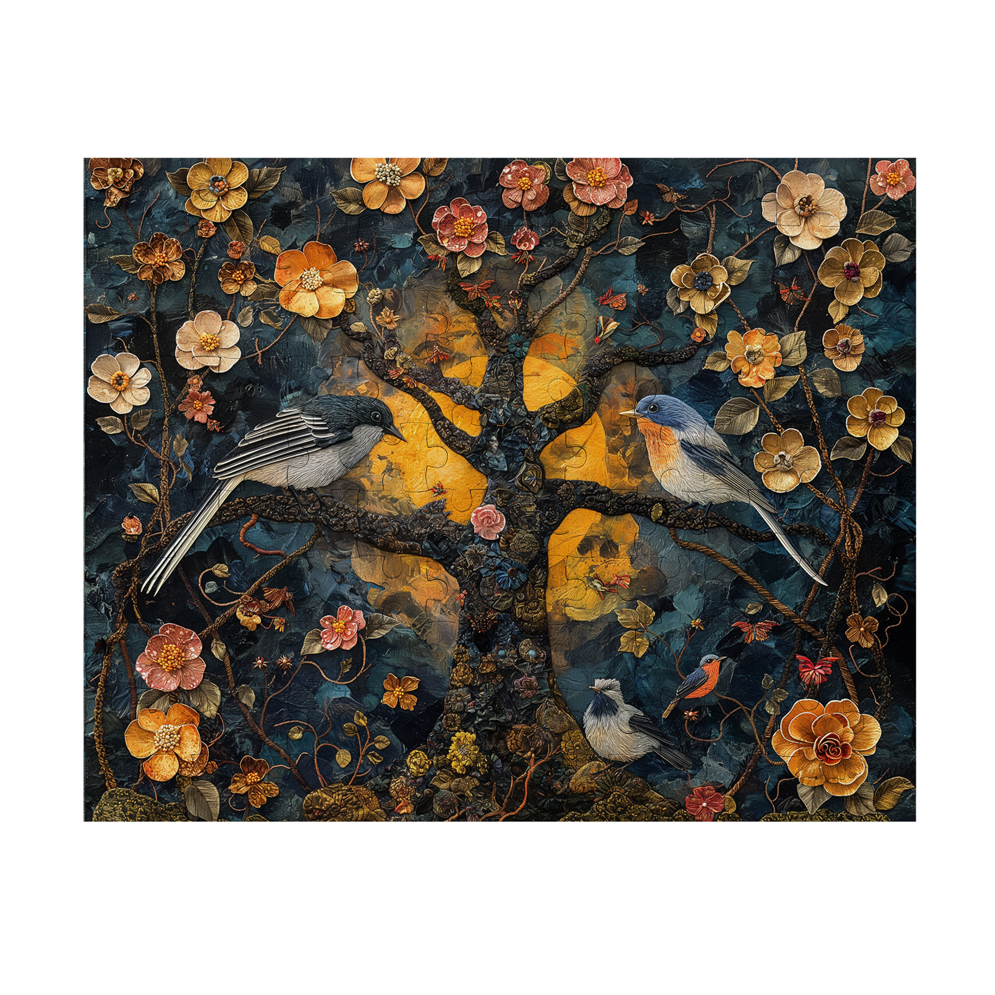 Petals and Plumage 03 - Premium Jigsaw Puzzle, Ornate, Fantasy - Multiple Sizes Available