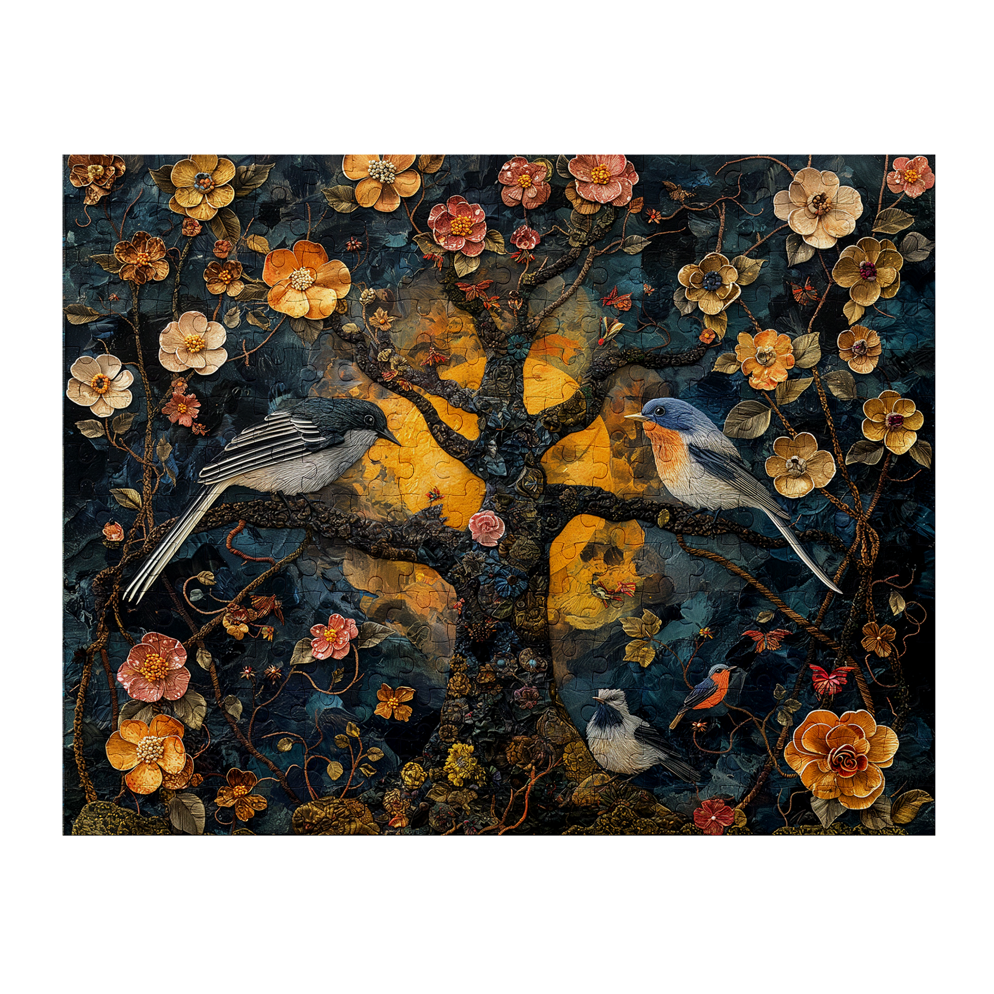 Petals and Plumage 03 - Premium Jigsaw Puzzle, Ornate, Fantasy - Multiple Sizes Available