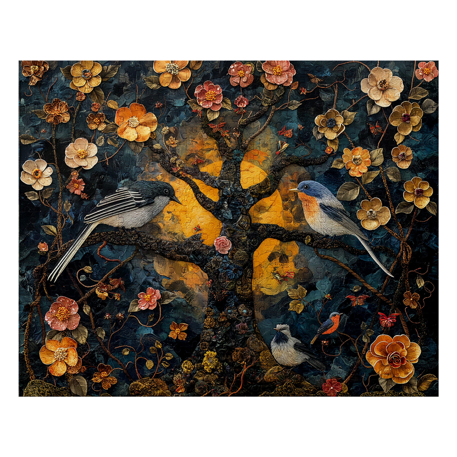 Petals and Plumage 03 - Premium Jigsaw Puzzle, Ornate, Fantasy - Multiple Sizes Available