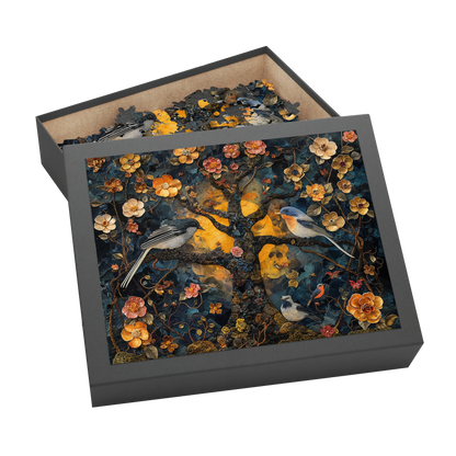 Petals and Plumage 03 - Premium Jigsaw Puzzle, Ornate, Fantasy - Multiple Sizes Available