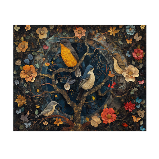 Petals and Plumage 04 - Premium Jigsaw Puzzle, Ornate, Fantasy - Multiple Sizes Available