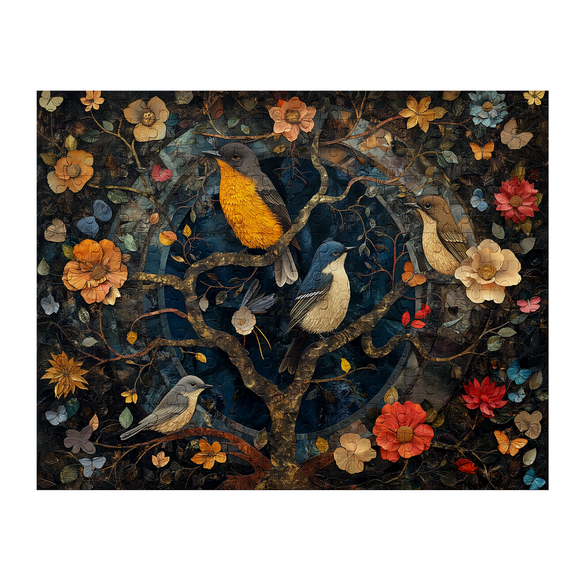 Petals and Plumage 04 - Premium Jigsaw Puzzle, Ornate, Fantasy - Multiple Sizes Available