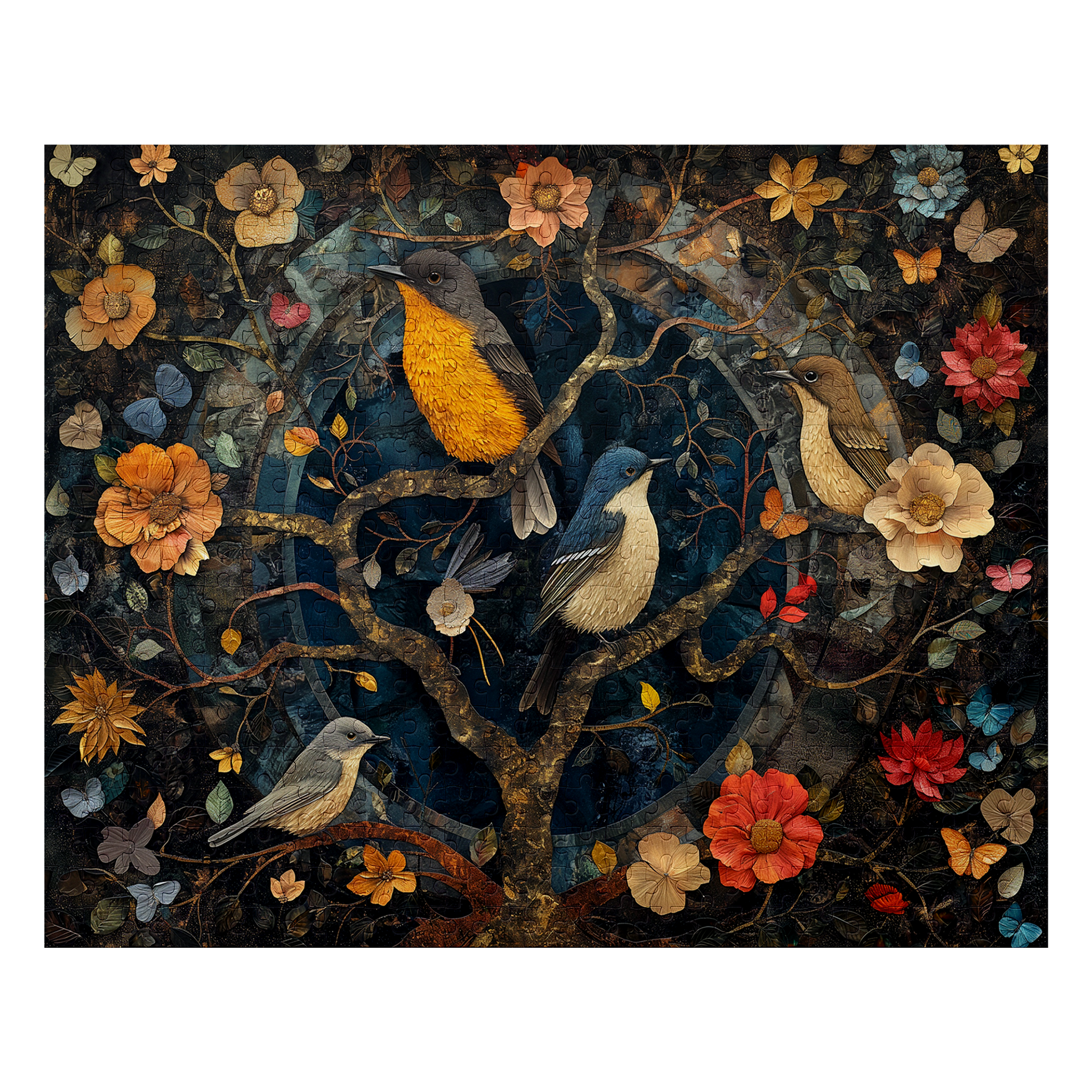 Petals and Plumage 04 - Premium Jigsaw Puzzle, Ornate, Fantasy - Multiple Sizes Available