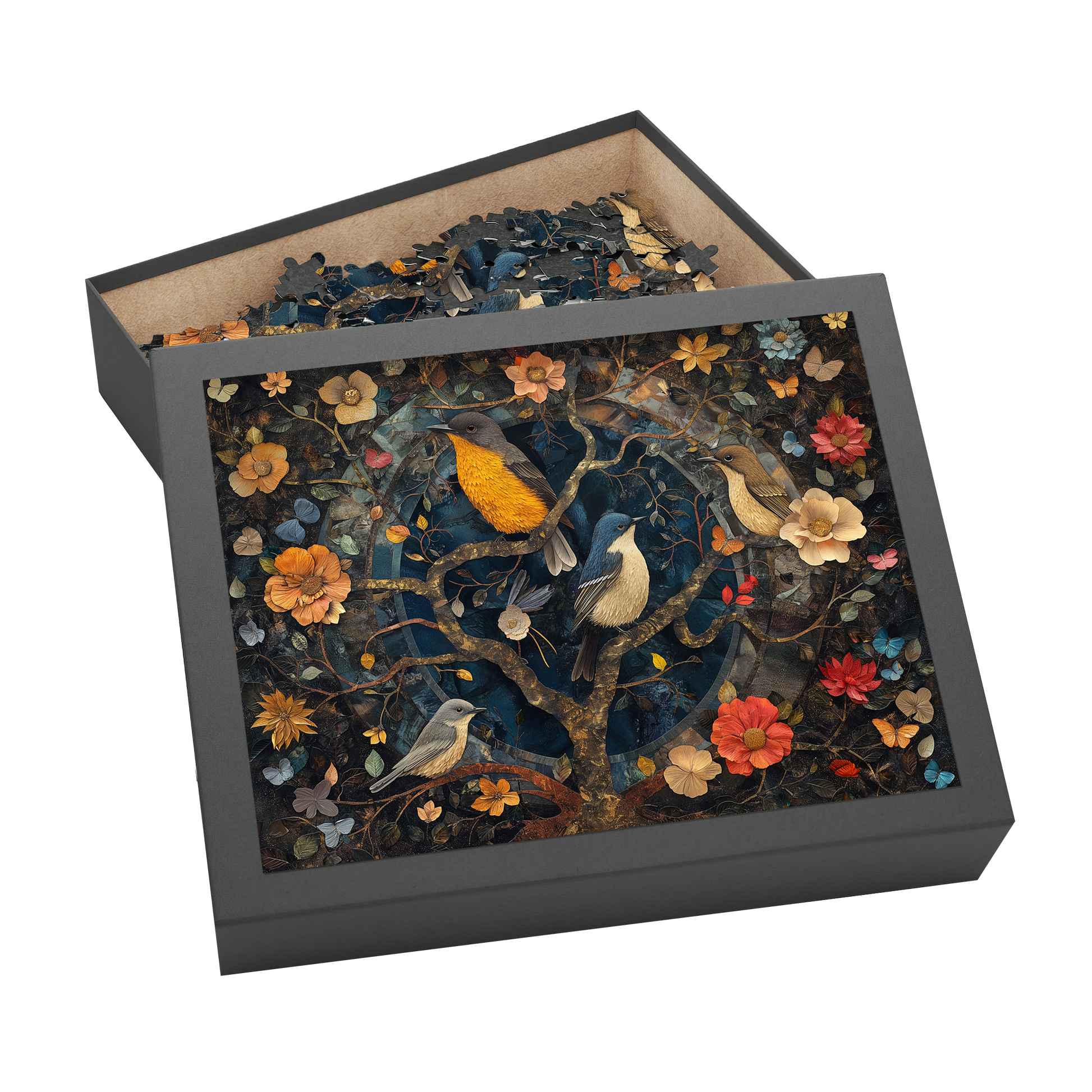 Petals and Plumage 04 - Premium Jigsaw Puzzle, Ornate, Fantasy - Multiple Sizes Available