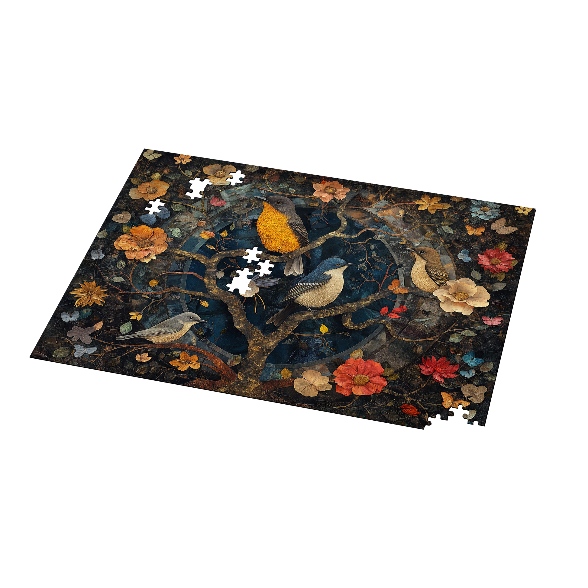 Petals and Plumage 04 - Premium Jigsaw Puzzle, Ornate, Fantasy - Multiple Sizes Available