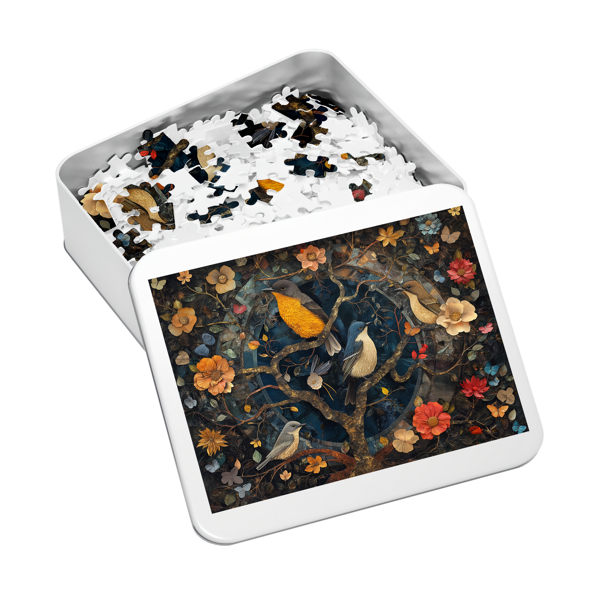 Petals and Plumage 04 - Premium Jigsaw Puzzle, Ornate, Fantasy - Multiple Sizes Available