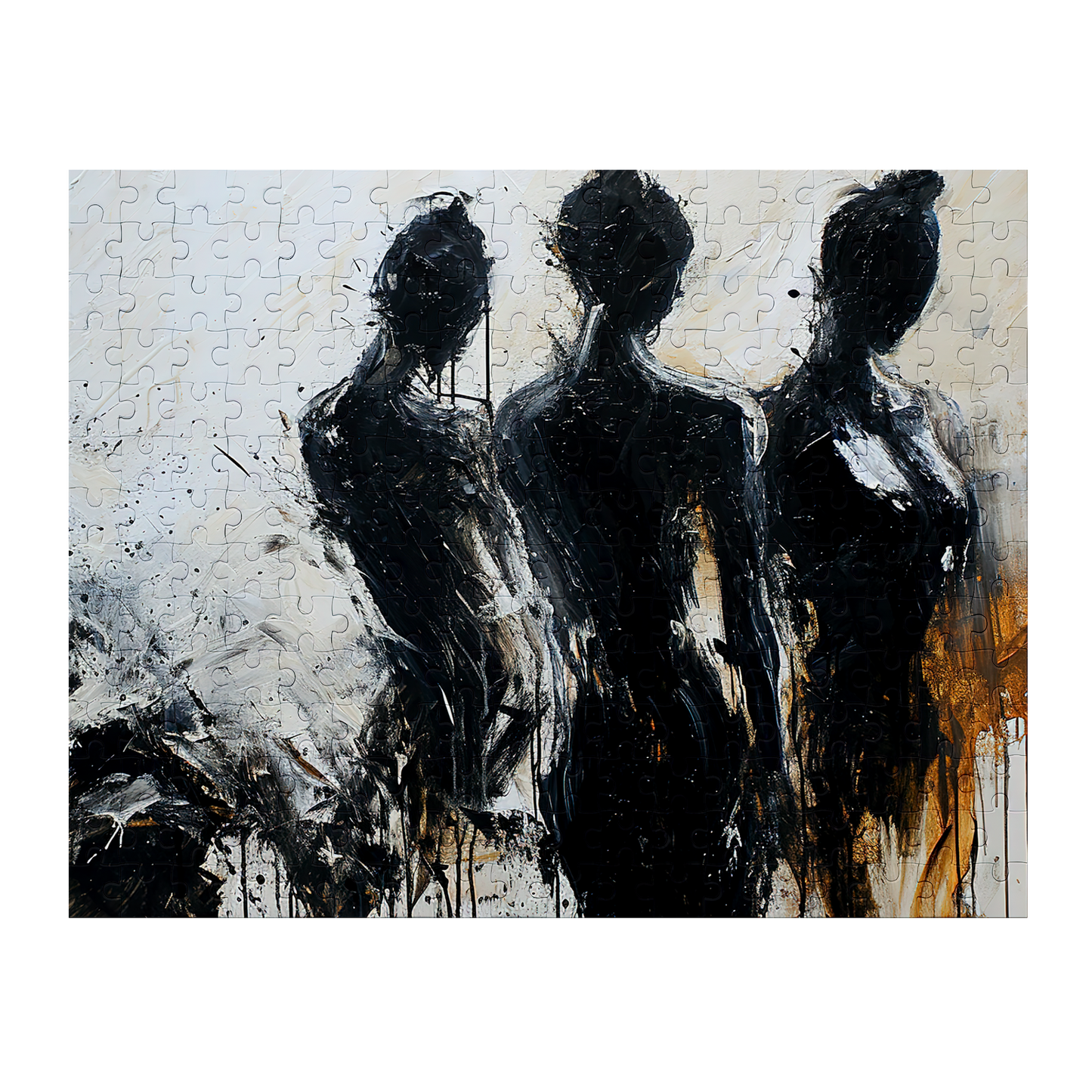 Trio - Premium Jigsaw Puzzle - Abstract, Dynamic, Black and White, Classic - Multiple Sizes Available
