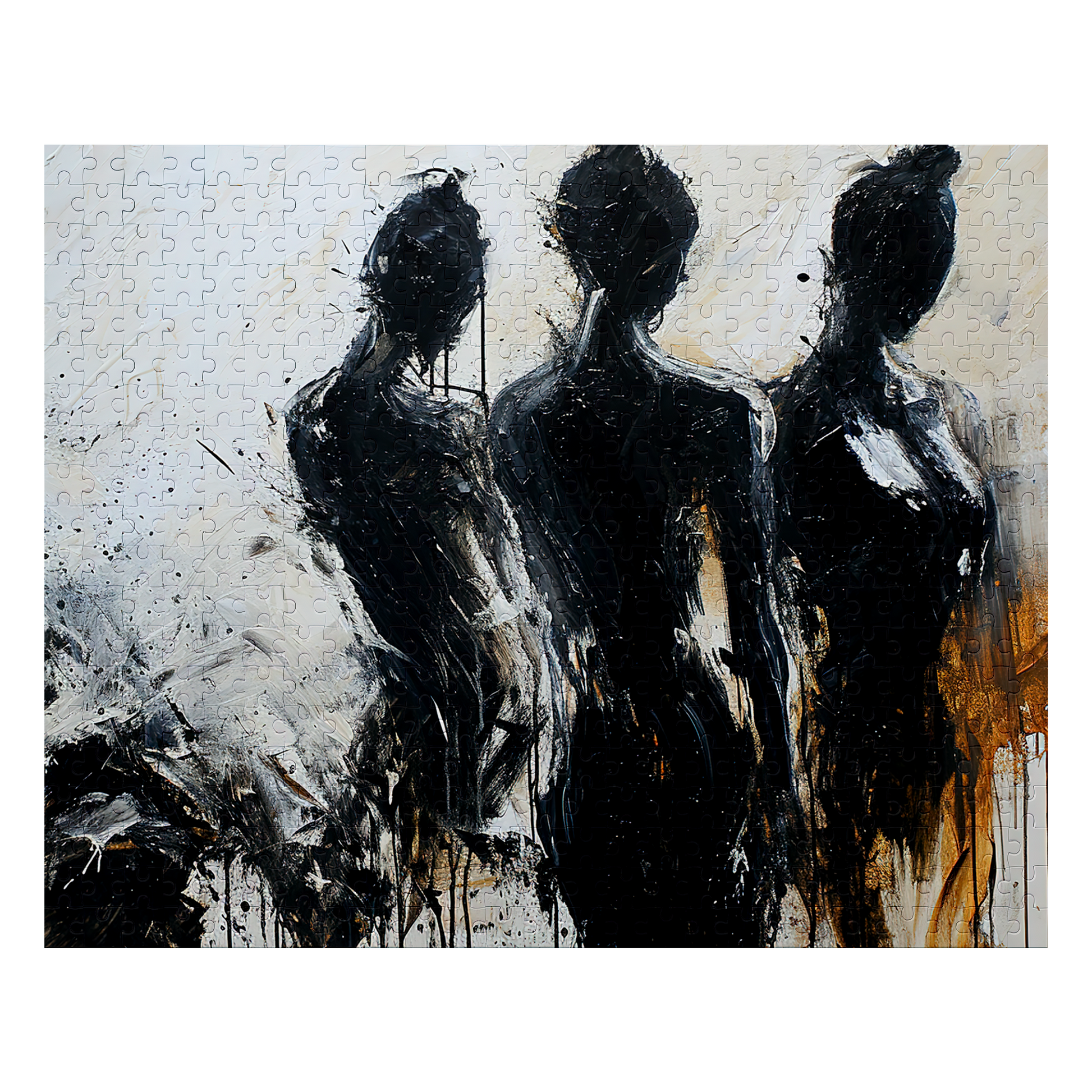 Trio - Premium Jigsaw Puzzle - Abstract, Dynamic, Black and White, Classic - Multiple Sizes Available