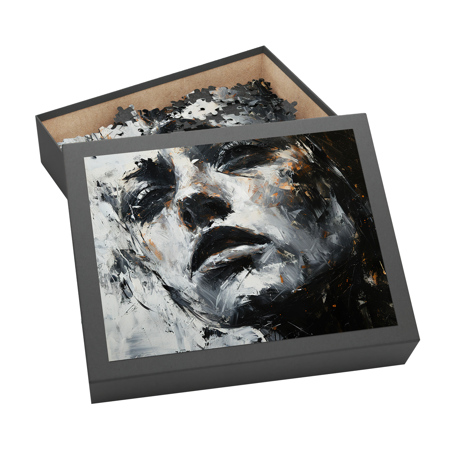 Judgement - Premium Jigsaw Puzzle - Black and White, Abstract Profile, Modern Art, Decore - Multiple Sizes Available