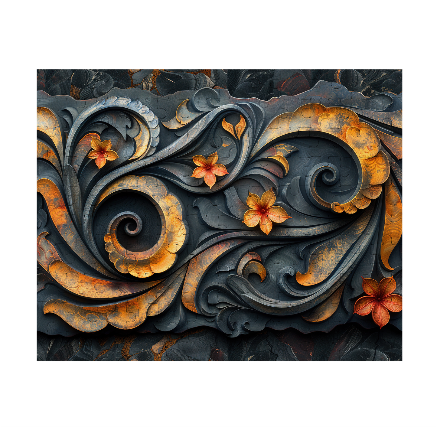 Copper Blossom - Premium Jigsaw Puzzle, Ornate, Detailed - Multiple Sizes Available
