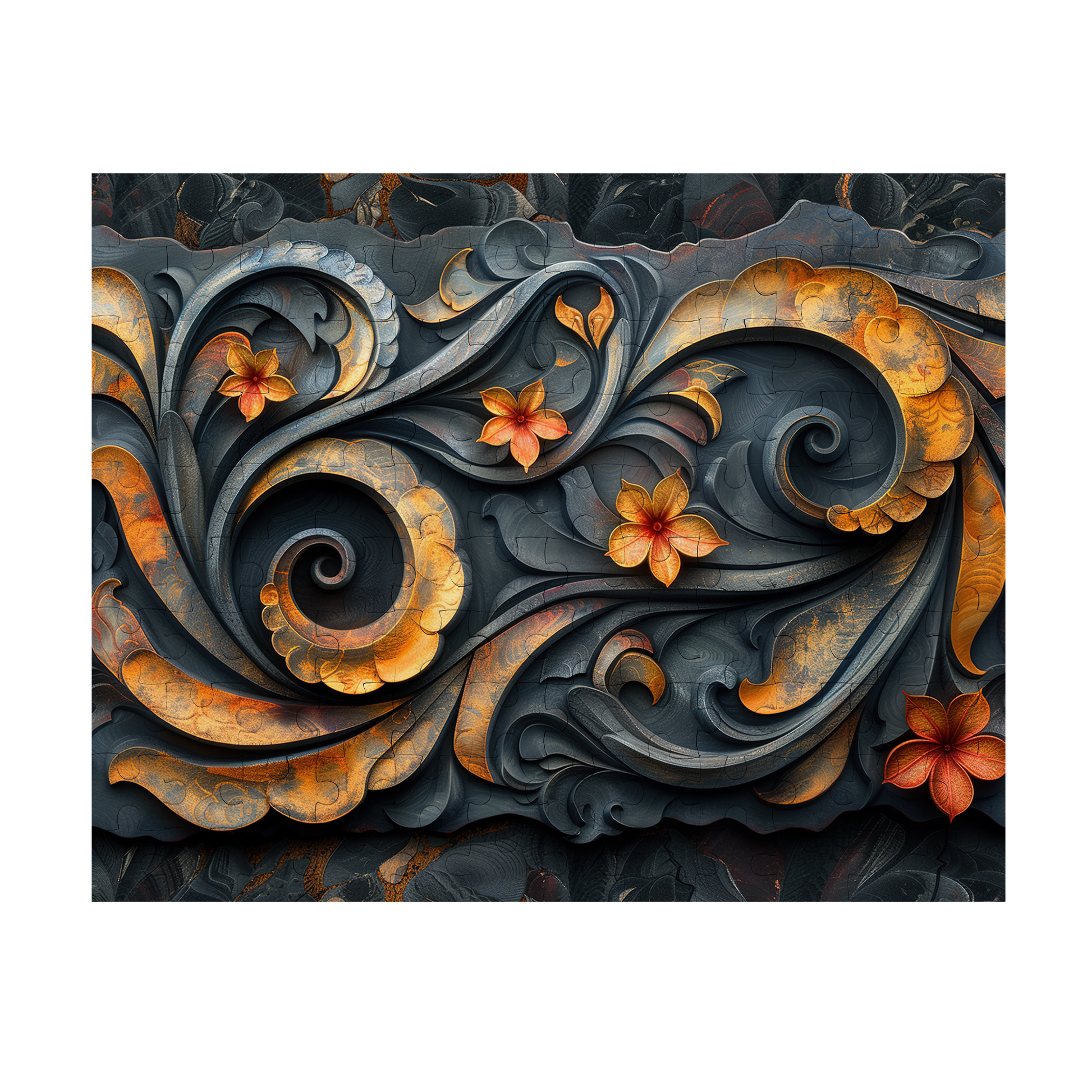 Copper Blossom - Premium Jigsaw Puzzle, Ornate, Detailed - Multiple Sizes Available
