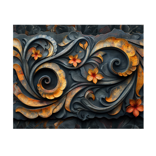 Copper Blossom - Premium Jigsaw Puzzle, Ornate, Detailed - Multiple Sizes Available