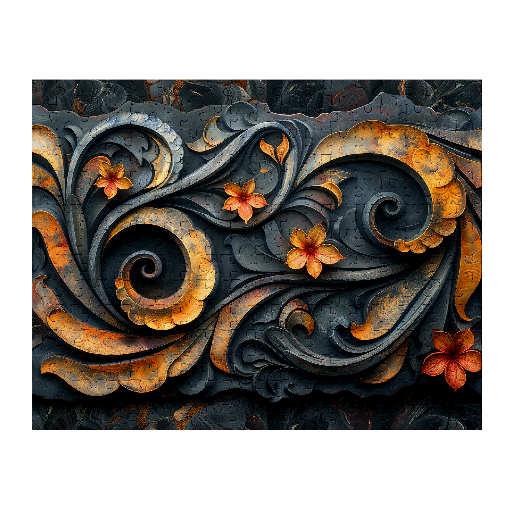 Copper Blossom - Premium Jigsaw Puzzle, Ornate, Detailed - Multiple Sizes Available