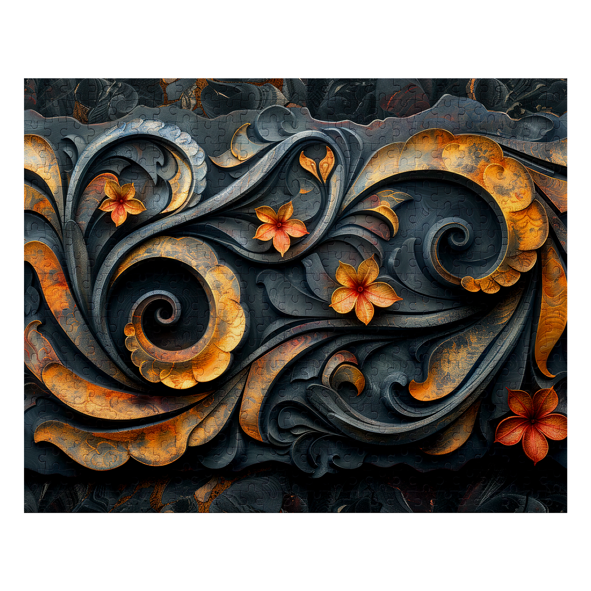 Copper Blossom - Premium Jigsaw Puzzle, Ornate, Detailed - Multiple Sizes Available