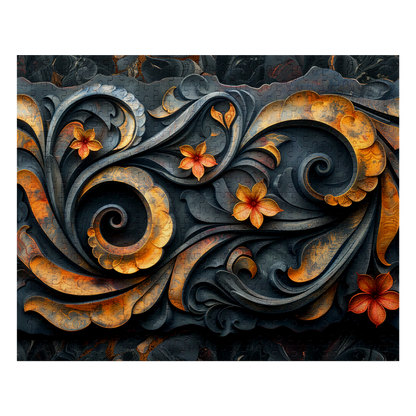 Copper Blossom - Premium Jigsaw Puzzle, Ornate, Detailed - Multiple Sizes Available