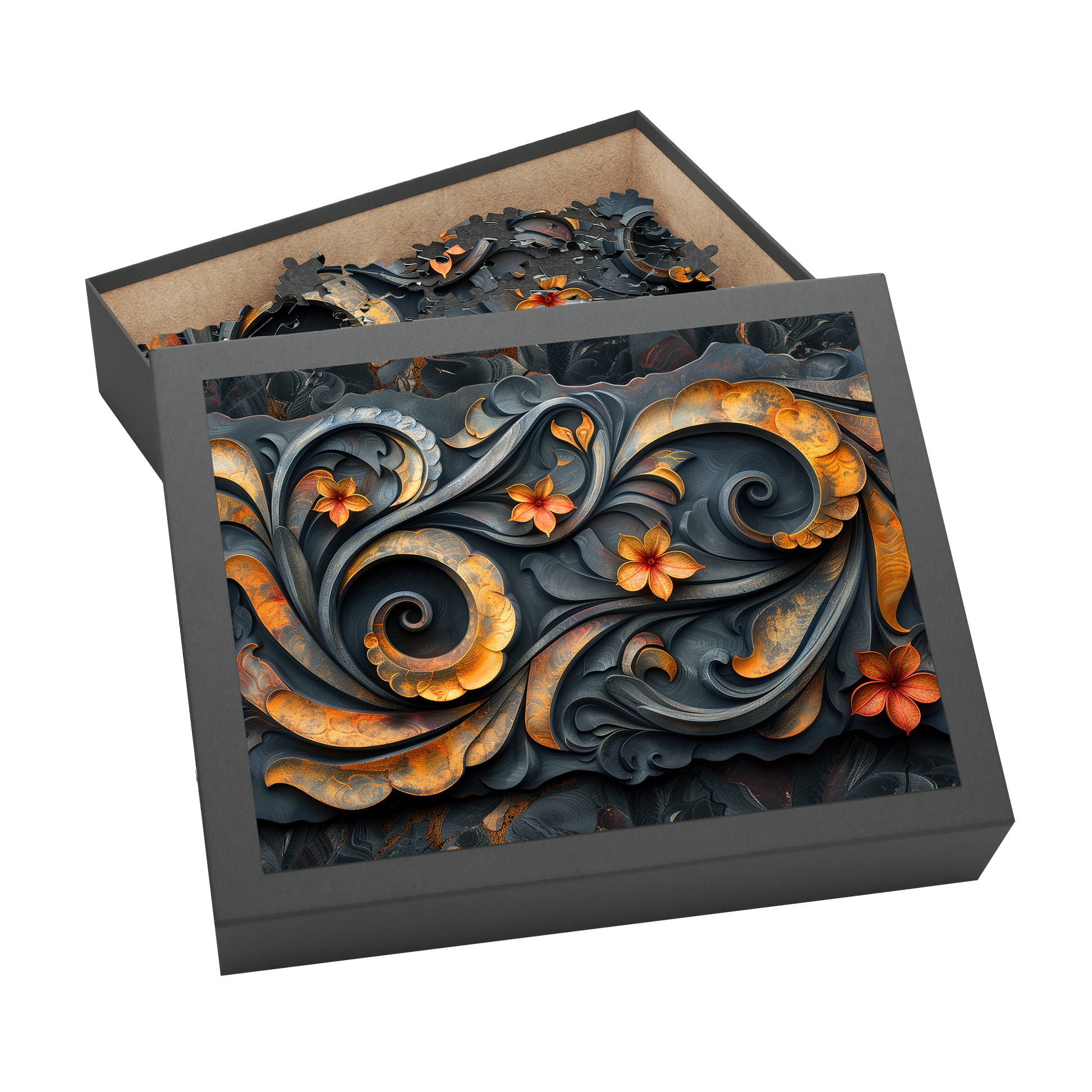 Copper Blossom - Premium Jigsaw Puzzle, Ornate, Detailed - Multiple Sizes Available