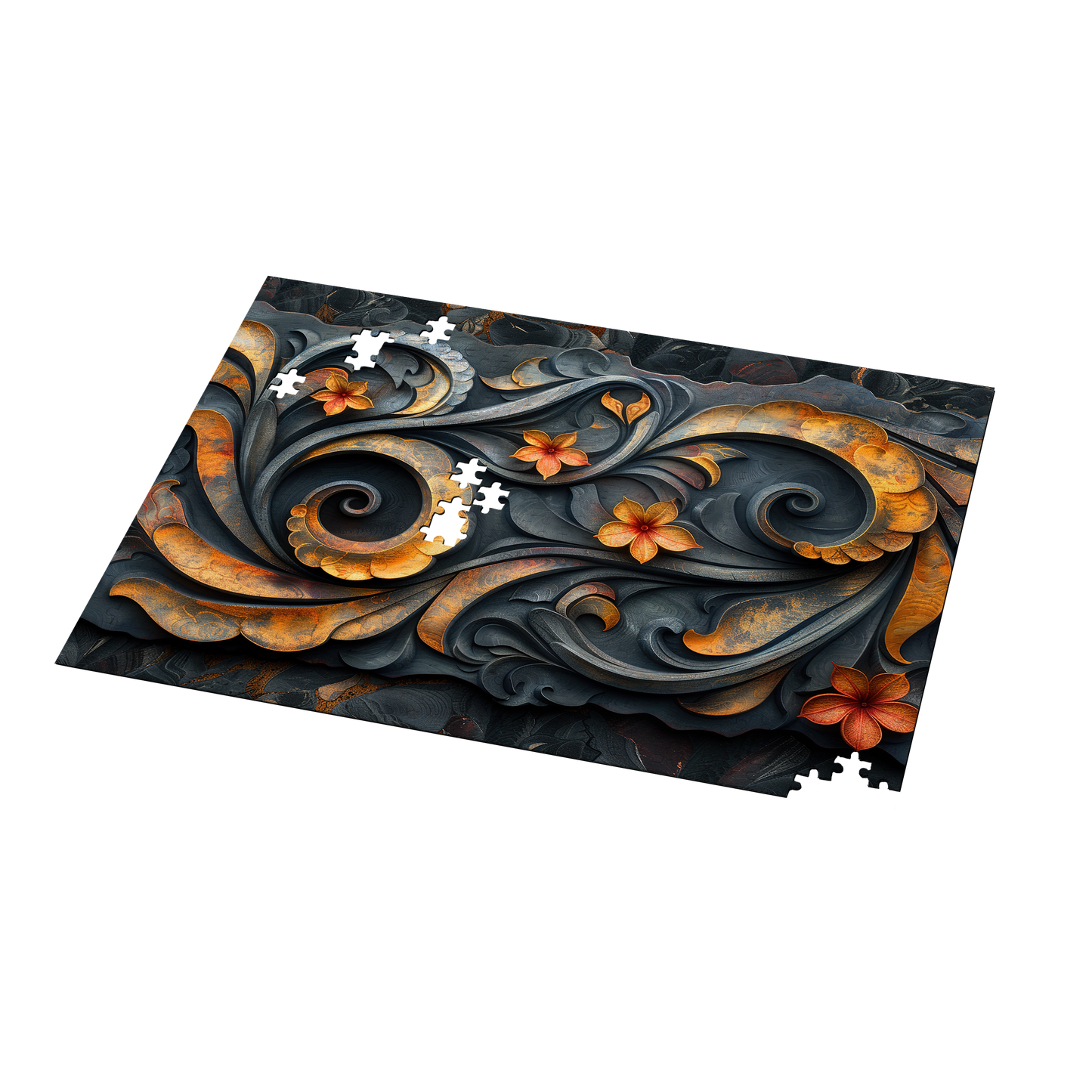 Copper Blossom - Premium Jigsaw Puzzle, Ornate, Detailed - Multiple Sizes Available