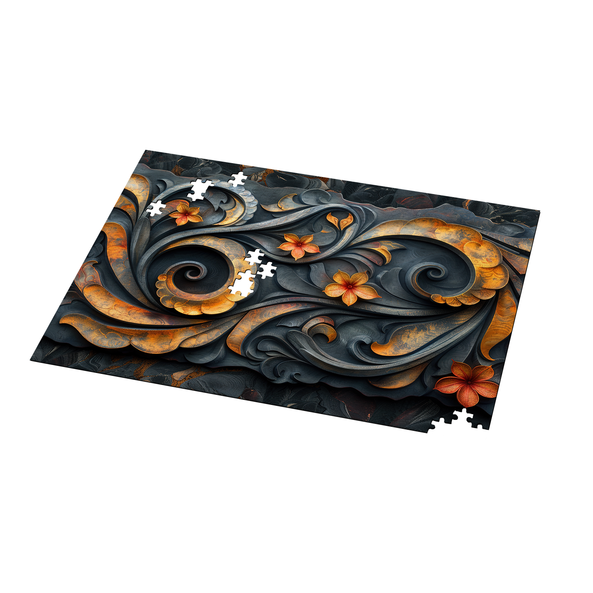 Copper Blossom - Premium Jigsaw Puzzle, Ornate, Detailed - Multiple Sizes Available