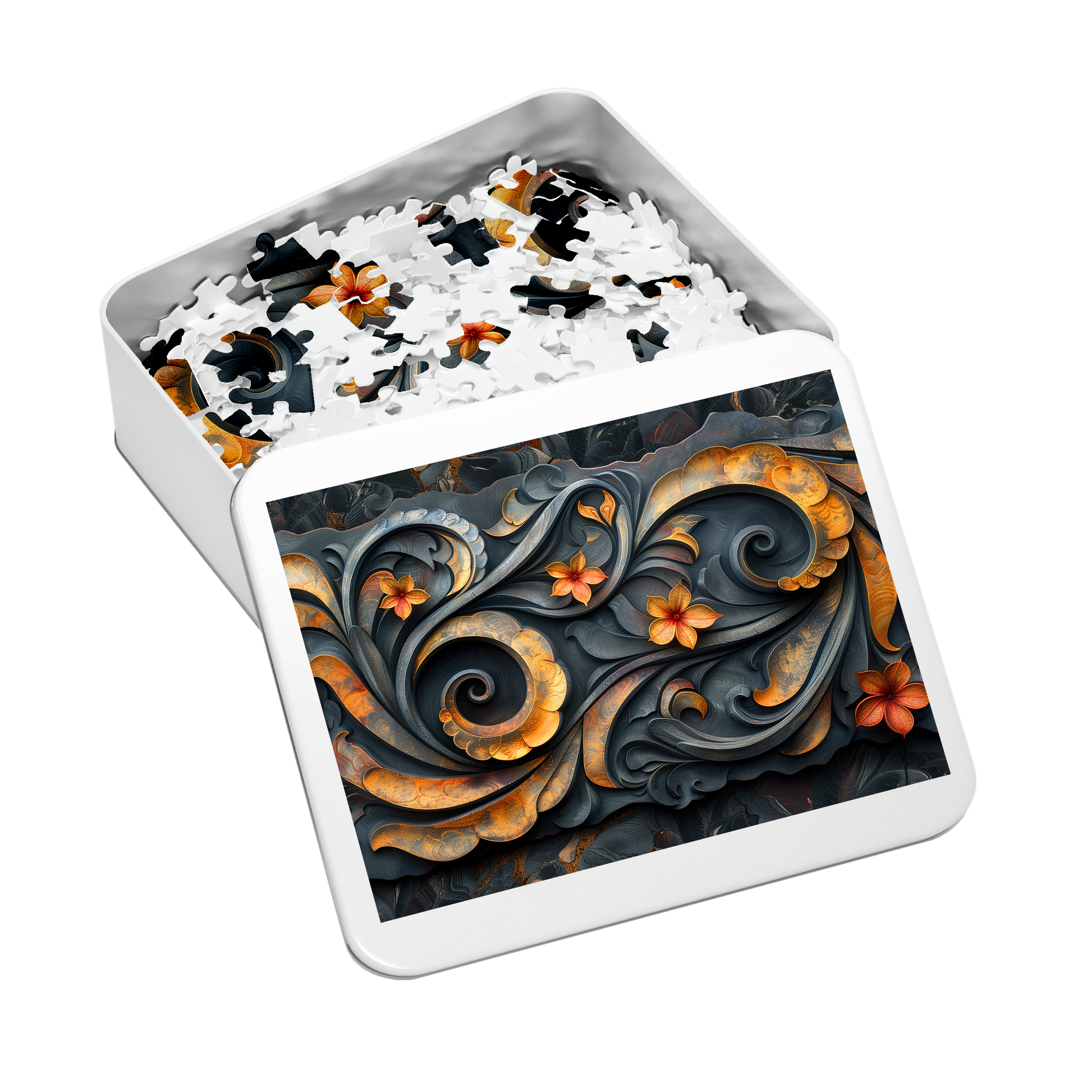 Copper Blossom - Premium Jigsaw Puzzle, Ornate, Detailed - Multiple Sizes Available