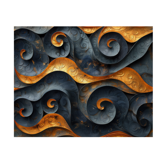 Golden Obsidian - Premium Jigsaw Puzzle, Ornate, Detailed - Multiple Sizes Available