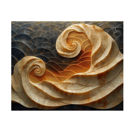 Overlapping Wave - Premium Jigsaw Puzzle, Ornate, Detailed - Multiple Sizes Available