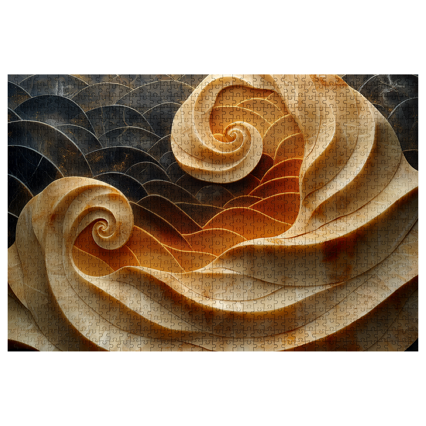 Overlapping Wave - Premium Jigsaw Puzzle, Ornate, Detailed - Multiple Sizes Available