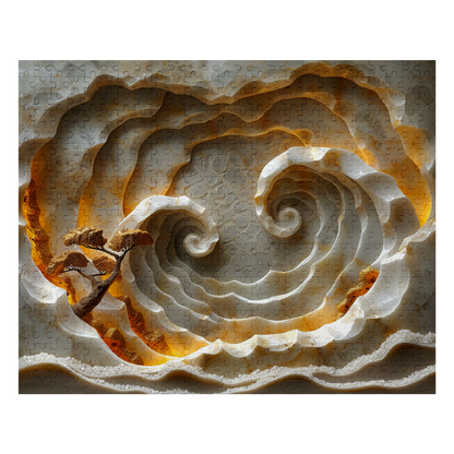 Wave Carving - Premium Jigsaw Puzzle, Ornate, Detailed - Multiple Sizes Available