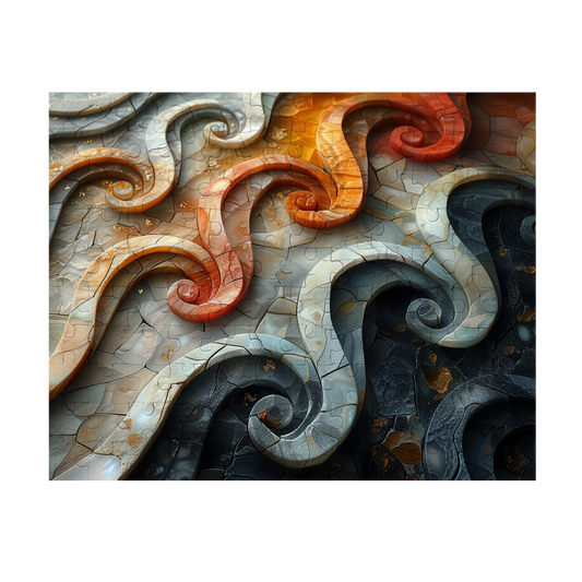 Wave Curls - Premium Jigsaw Puzzle, Ornate, Detailed - Multiple Sizes Available