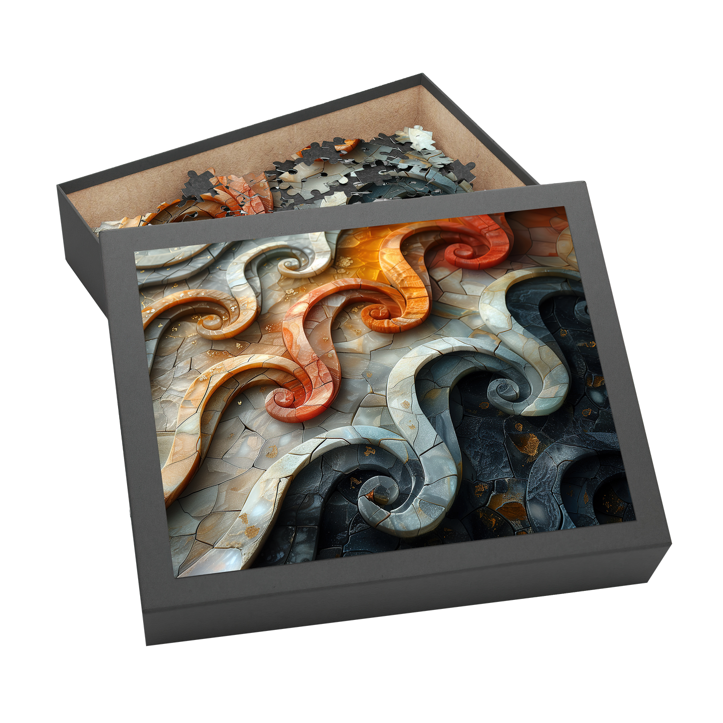 Wave Curls - Premium Jigsaw Puzzle, Ornate, Detailed - Multiple Sizes Available
