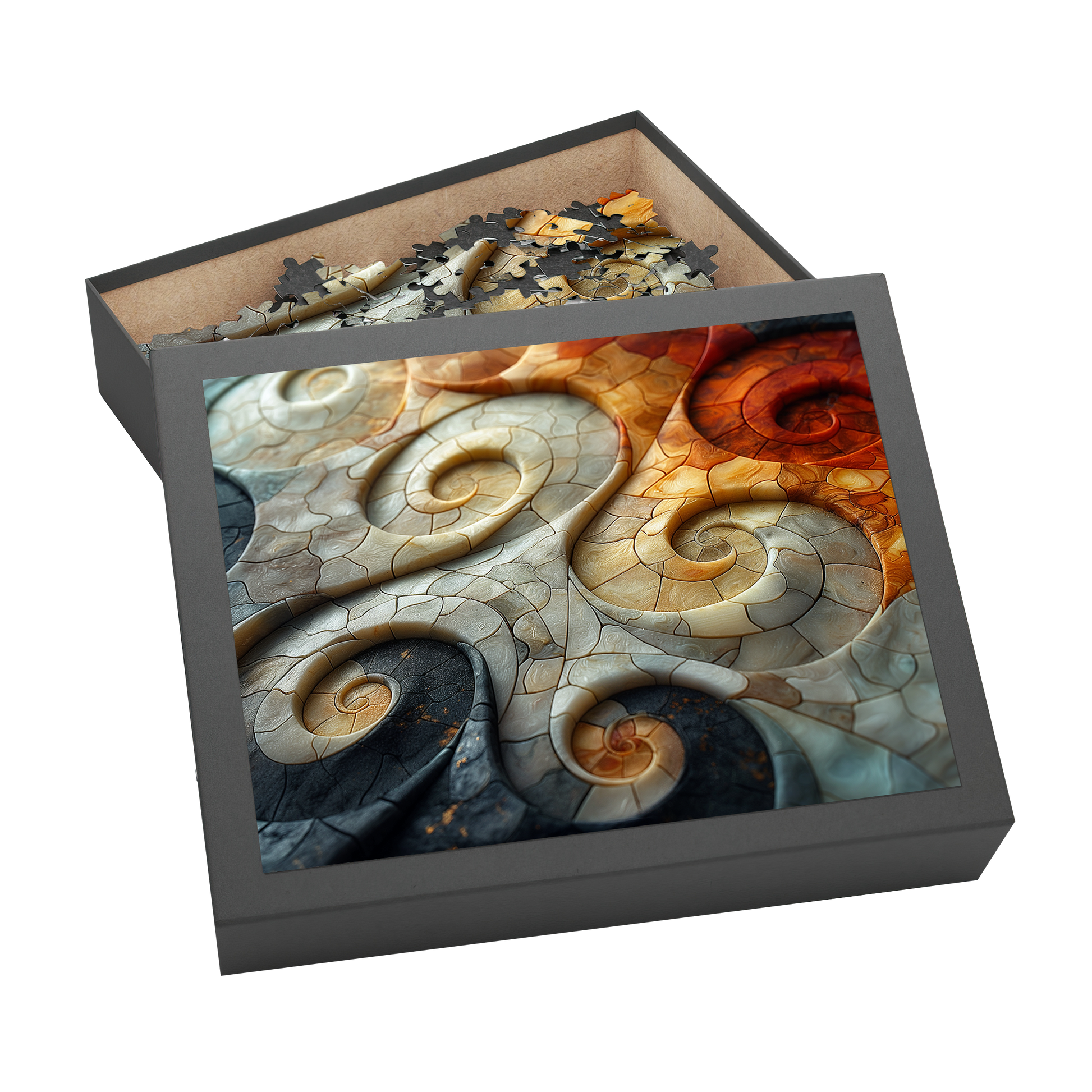 Tile Spirals - Premium Jigsaw Puzzle, Ornate, Detailed - Multiple Sizes Available