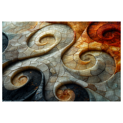 Tile Spirals - Premium Jigsaw Puzzle, Ornate, Detailed - Multiple Sizes Available