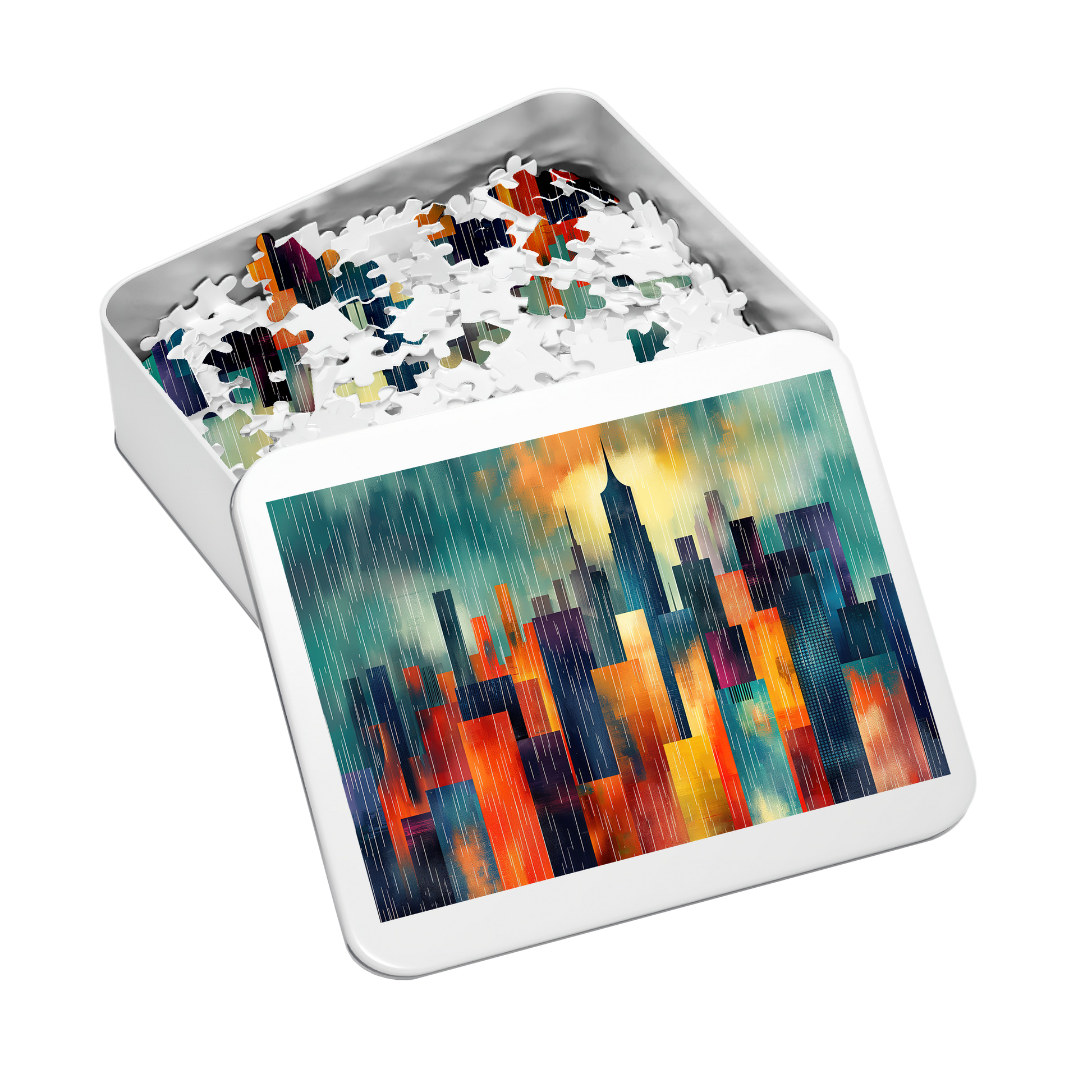 Pastel Deco - Premium Jigsaw Puzzle - Dynamic, Metropolitan, Skyscraper - Multiple Sizes Available
