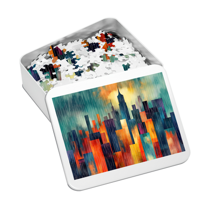 Pastel Deco - Premium Jigsaw Puzzle - Dynamic, Metropolitan, Skyscraper - Multiple Sizes Available