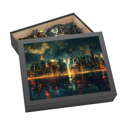 Downtown Dawn - Premium Jigsaw Puzzle - Sunrise, Cityscape, Waterfront - Multiple Sizes Available